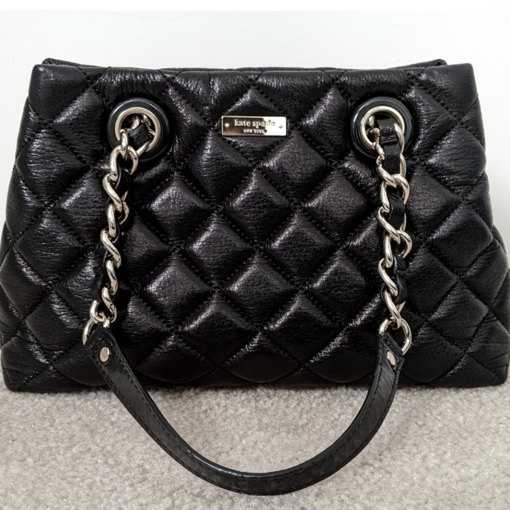 KATE SPADE Gold Coast Maryanne Quilted Black Leather Purse